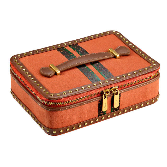 Ida Travel Zip Jewellery Case Orange