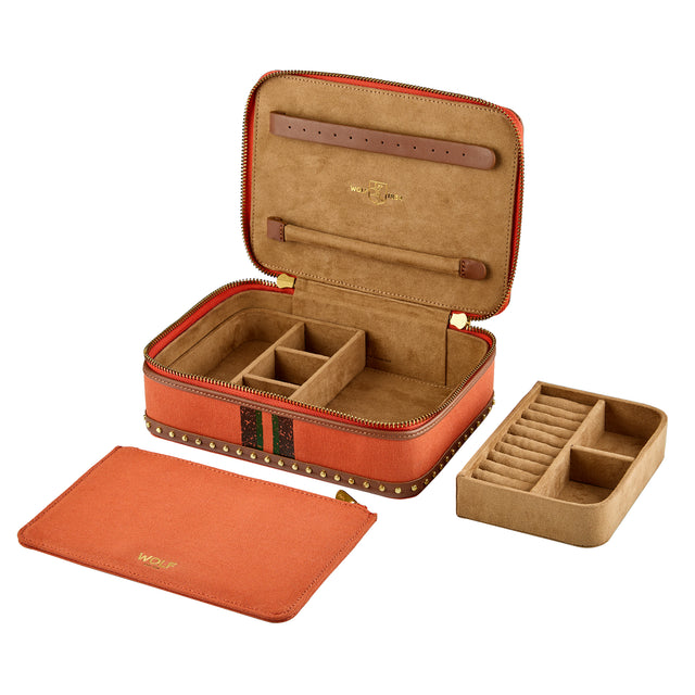 Ida Travel Zip Jewellery Case Orange