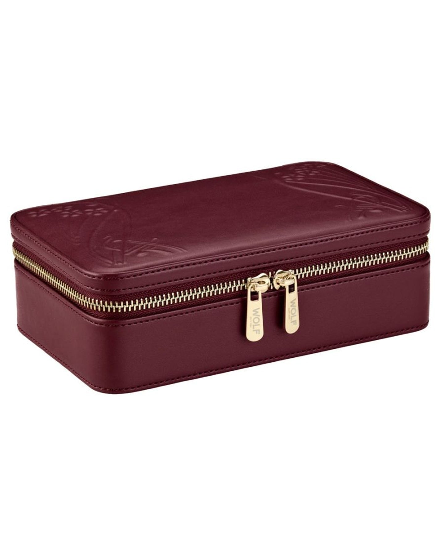 WOLF X LIBERTY Medium Jewellery Zip Case - Burgundy | Kennedy