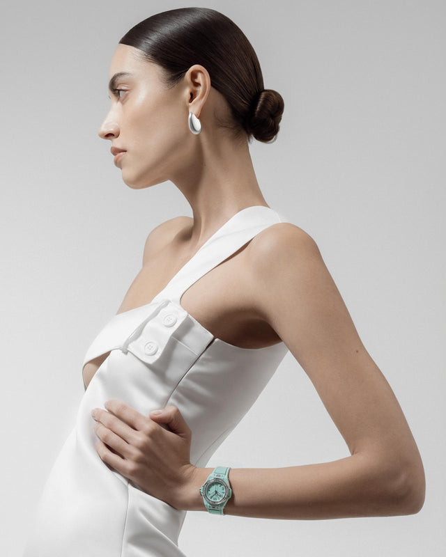 Big Bang One Click Mint Green Ceramic Diamonds