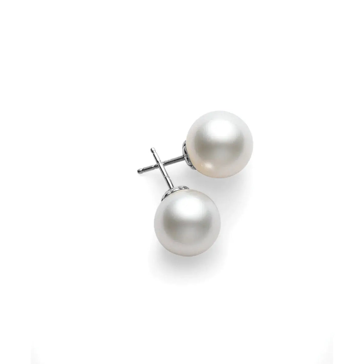 アクセサリー TSUTSUMI 10K White Gold Earrings White South Sea Cultured Pearl Stud Earrings in 18K White Gold, A+
