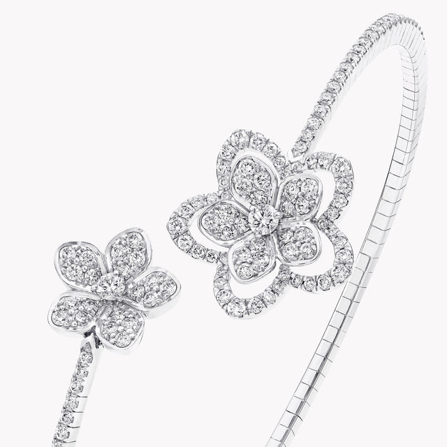 Wild Flower Twist Diamond Bangle