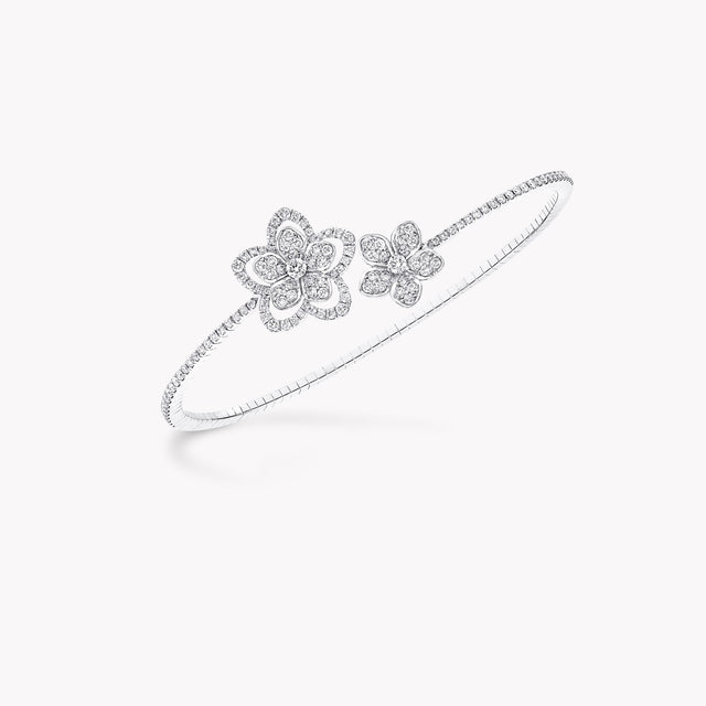 Wild Flower Twist Diamond Bangle