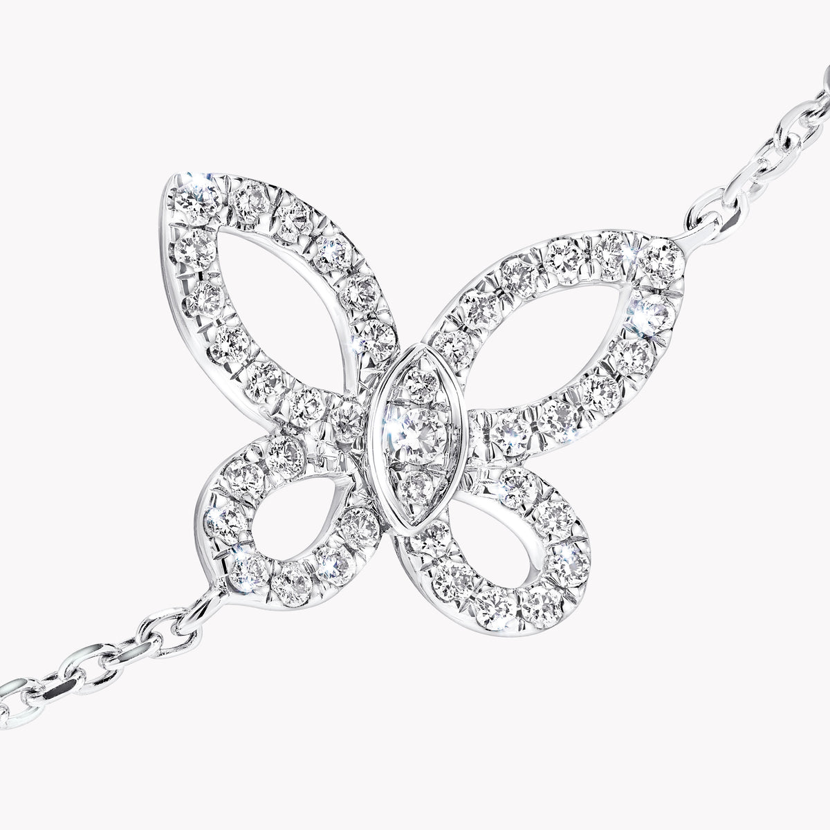 BUTTERFLY SILHOUETTE MINI SILVER DIAMOND EARRINGS main image 1