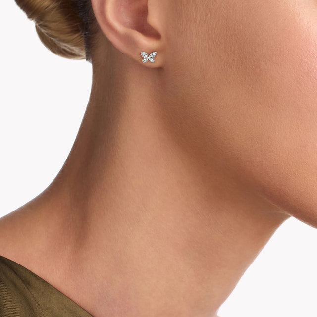 Pavé Butterfly Diamond Petite Stud Earrings