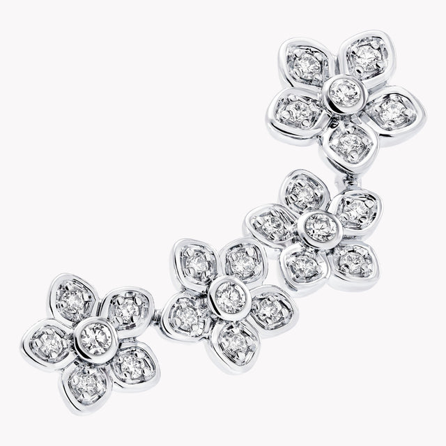 Wild Flower Petite Pavé Diamond Ear Climbers