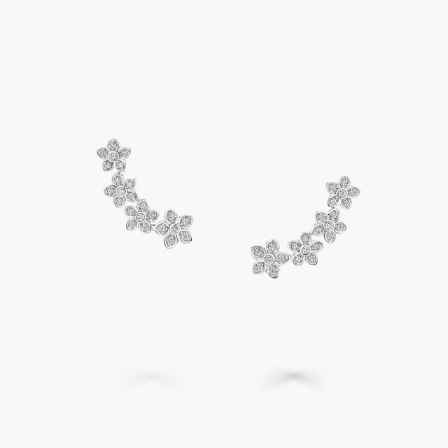 Wild Flower Petite Pavé Diamond Ear Climbers
