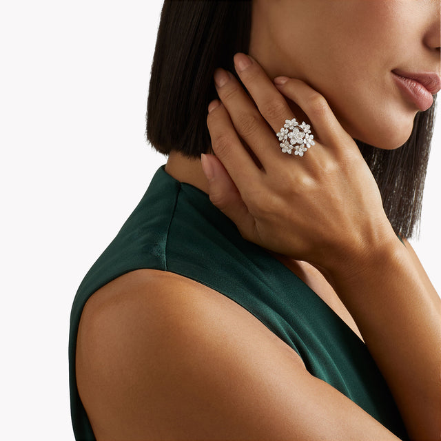 Wild Flower Large Diamond Cluster Ring