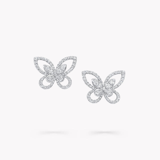 Butterfly Silhouette Diamond Stud Earrings