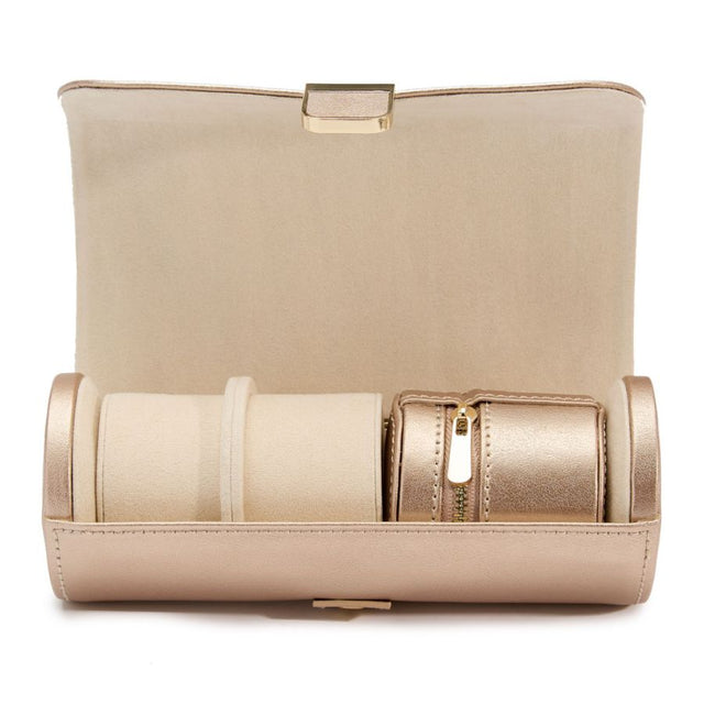 Palermo Double Watch Roll with Jewellery Pouch Rose Gold