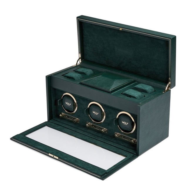 British Racing Green Triple Watch Winder