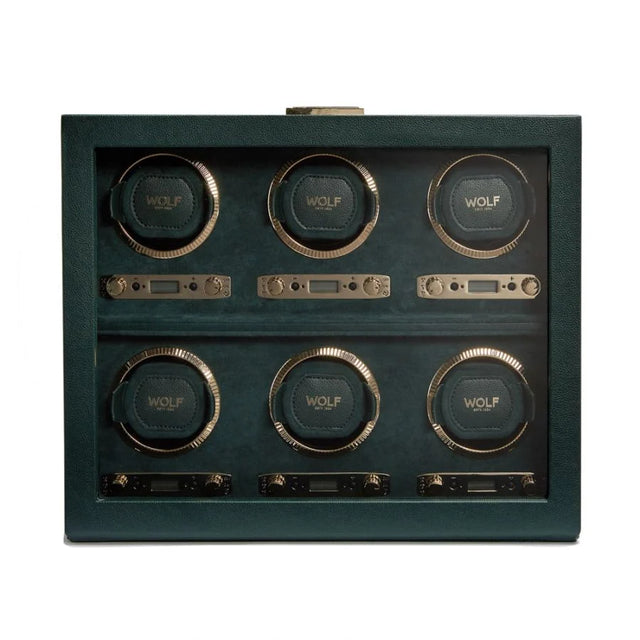 British Racing Green 6 Piece Watch Winder