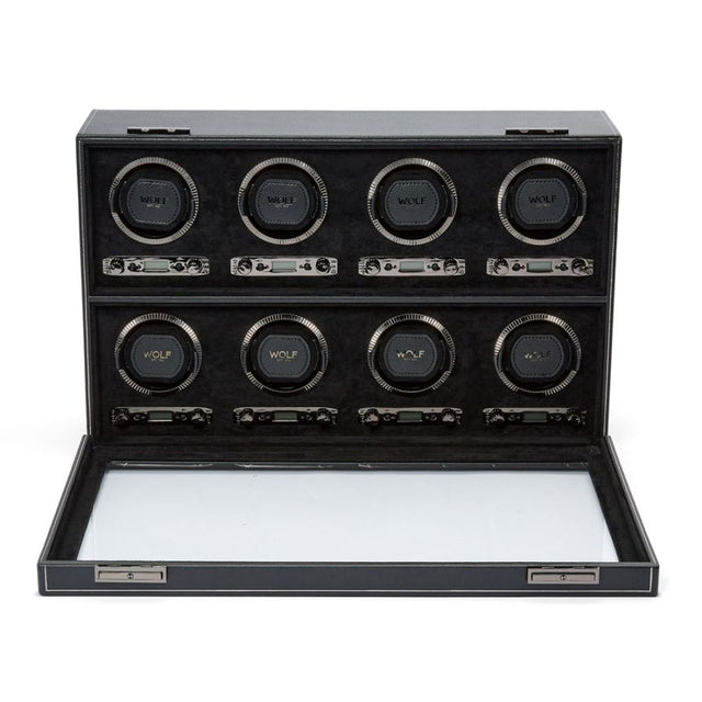 British Racing 8 Piece Watch Winder Black