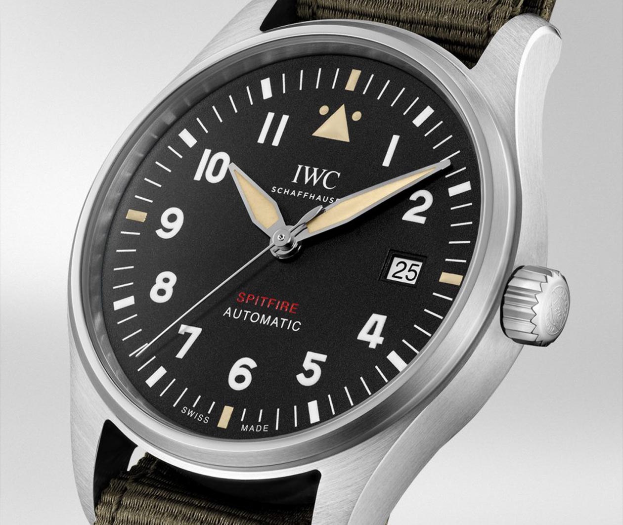IWC Schaffhausen Pilot's Black Dial Watch Automatic Spitfire | Official ...