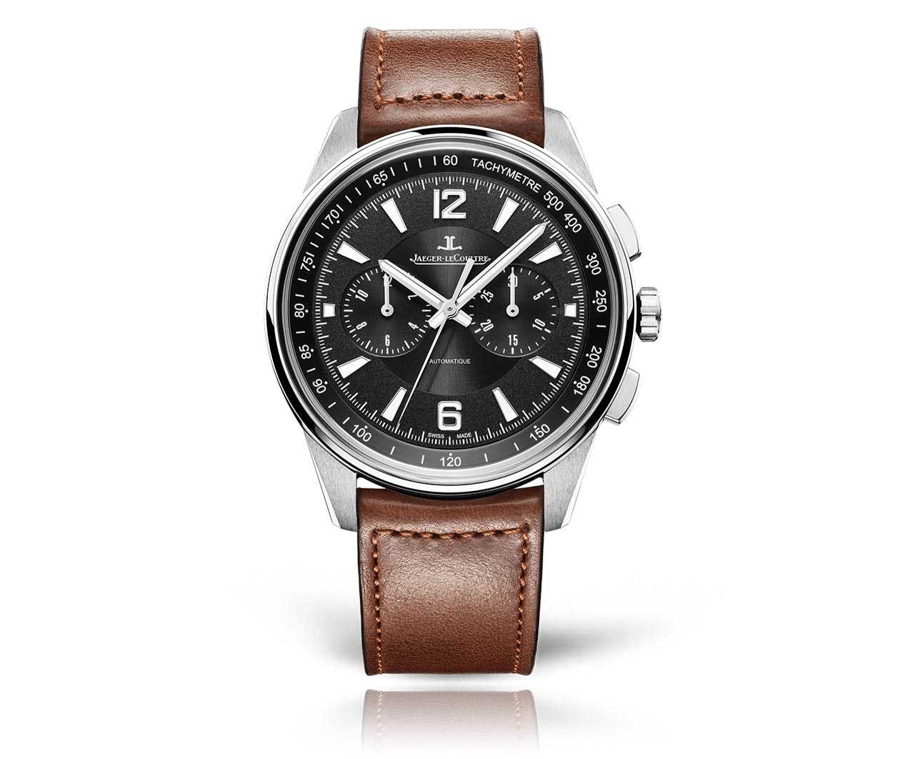 Jaeger LeCoultre Polaris Chronograph Leather Strap Watch