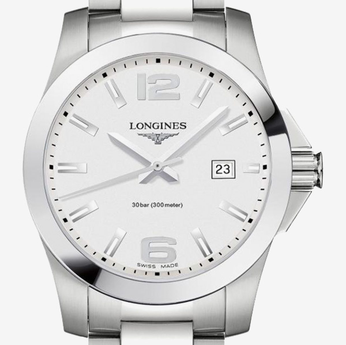 Longines Conquest Silver Dial Watch Made in Switzerland