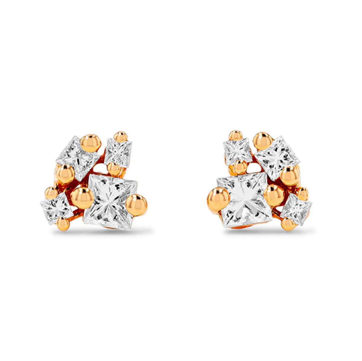 14k White Gold .25 CTW Princess Diamond Stud Earrings DER-25568 – Heritage  Jewelers