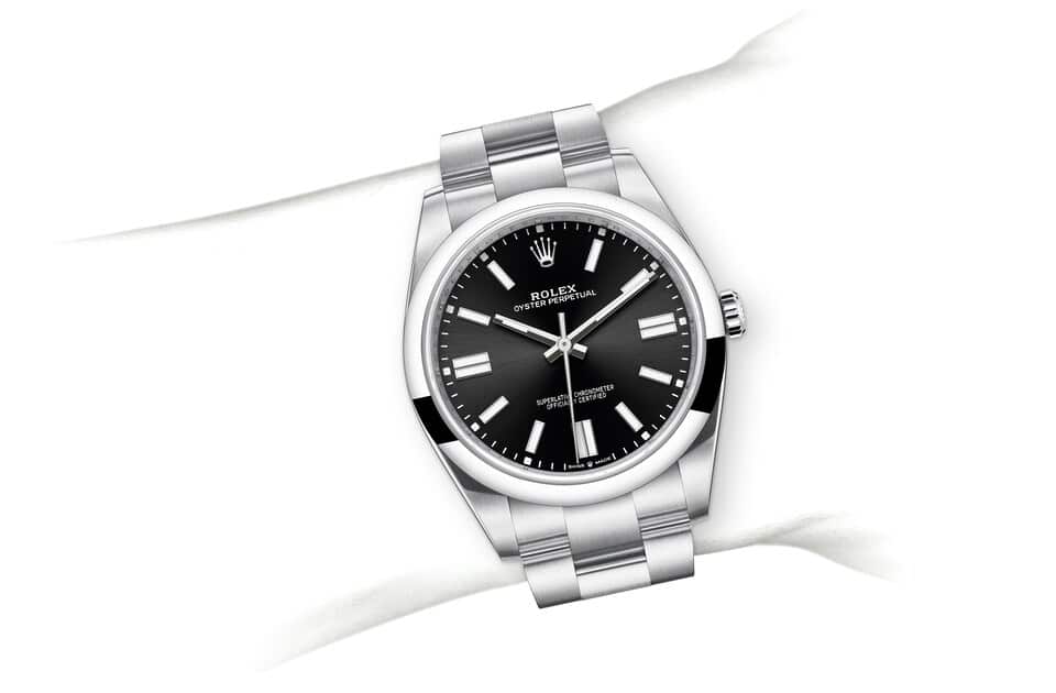 Oyster perpetual black discount face