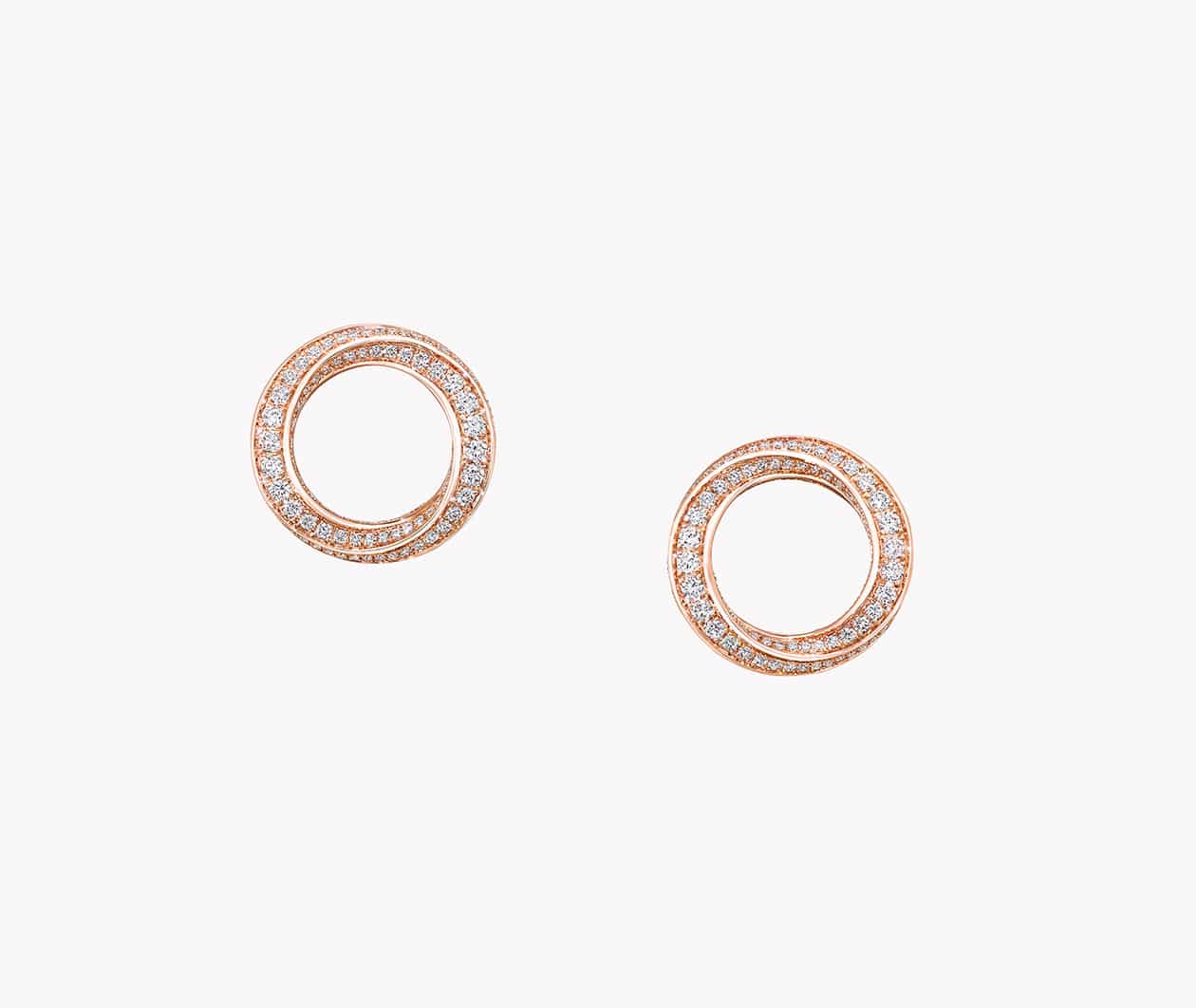 Rose gold store spiral earrings