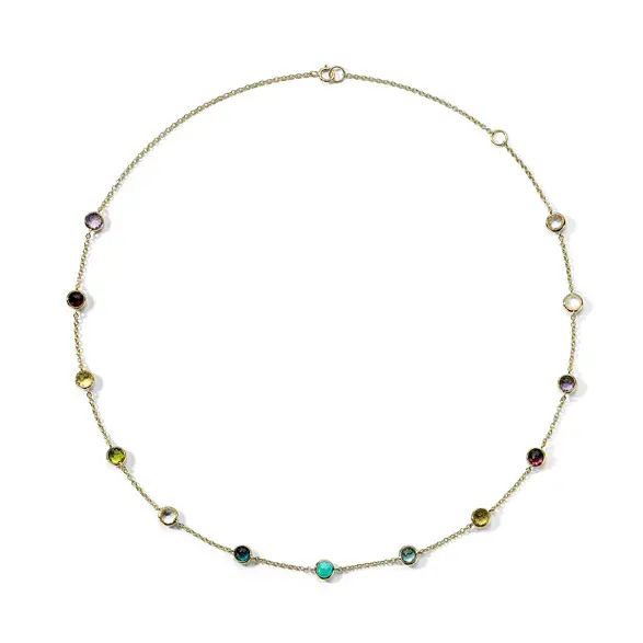 18K Lollipop 13-Stone Station Rainbow Necklace - Kennedy