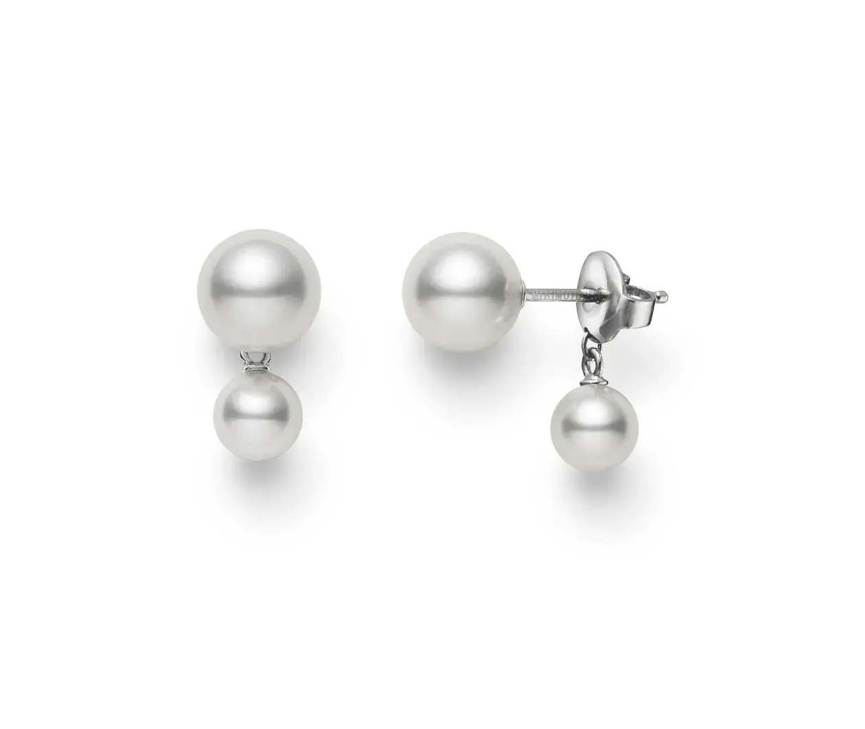 Mikimoto Bubble Pearl and Diamond Cluster Earrings PE 1561D W