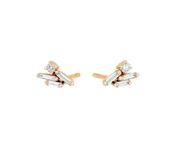 18K Rose Gold Classic Diamond Eva Studs - Kennedy