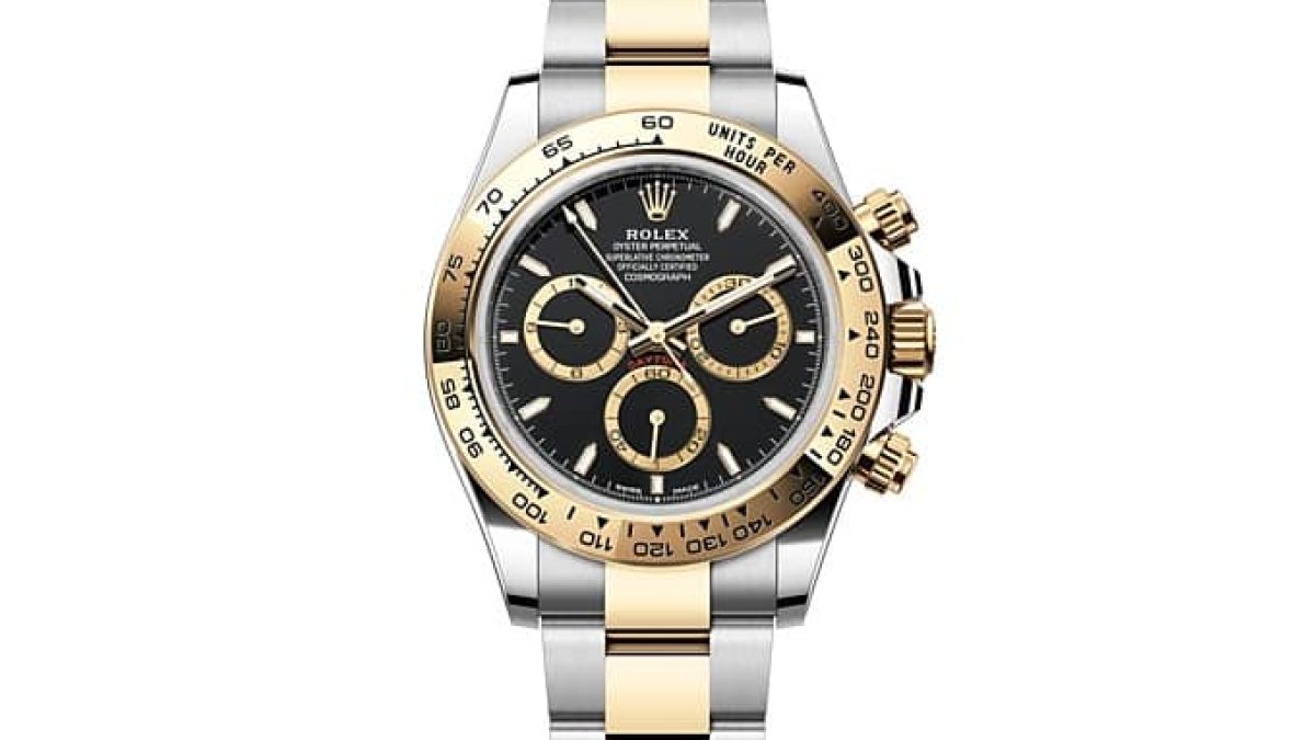 Gold rolex discount daytona black face