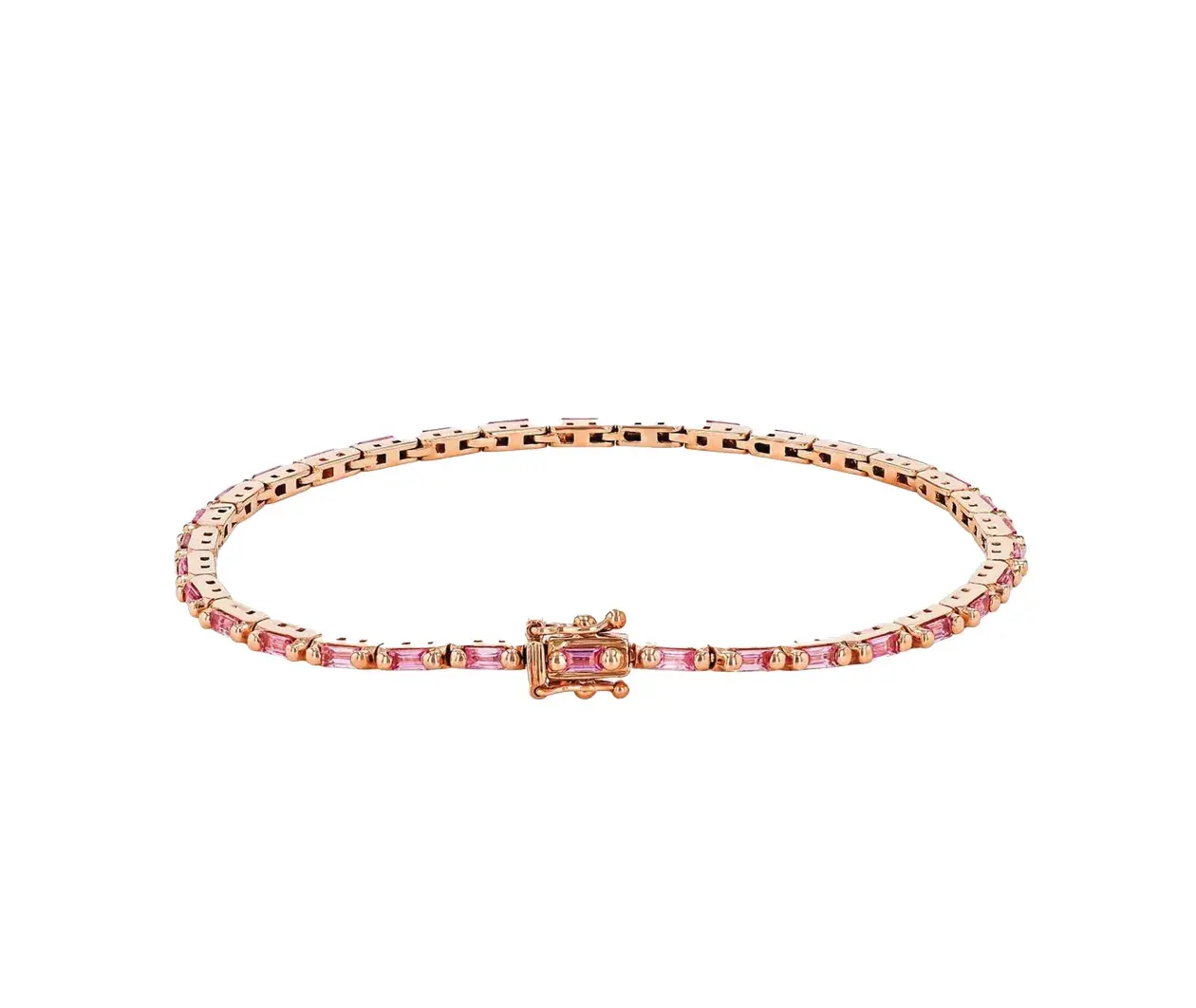 Pink Sapphire Bracelet in Rose Gold