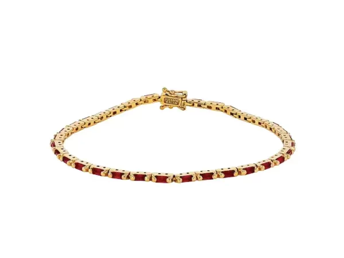 Ruby tennis bracelet yellow outlet gold