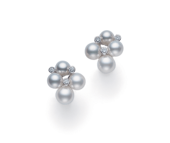 Cluster Collection Akoya Cultured Pearl and Diamond Earrings - Kennedy