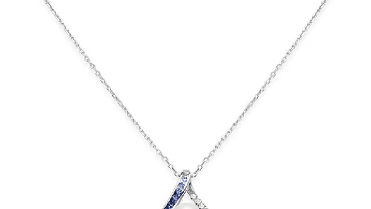 Ocean Collection Akoya Cultured Pearl and Blue Sapphire Pendant 