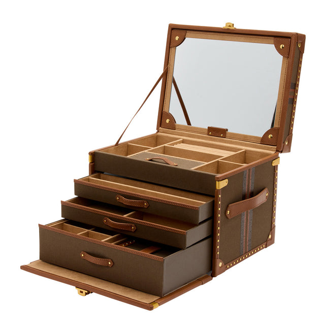 Wolf Ida Trunk Jewellery Box Khaki