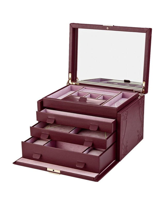 WOLF x Liberty Large Jewellery Box - Burgundy