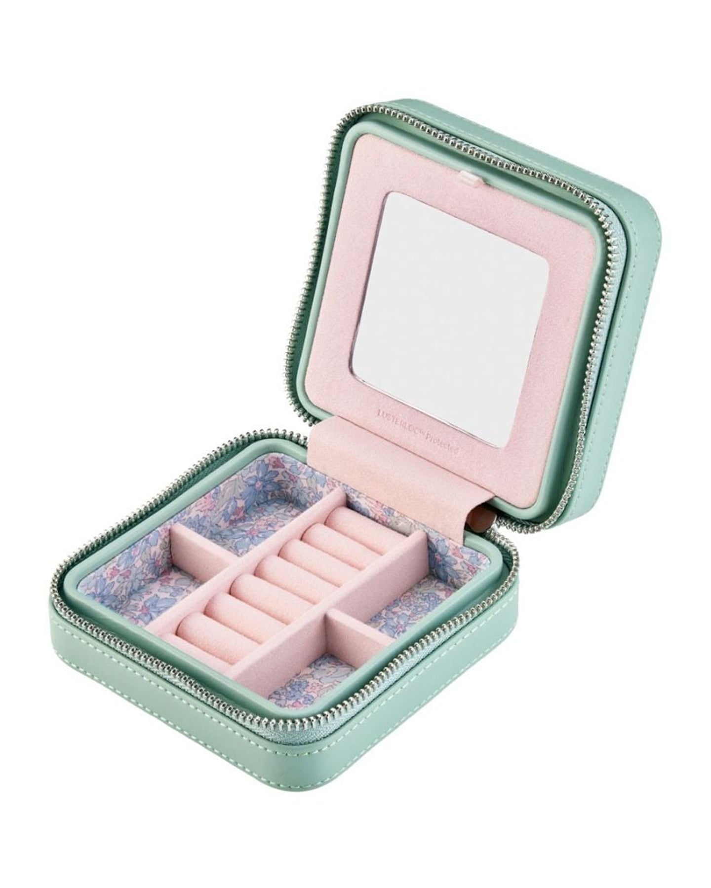 WOLF X LIBERTY Small Travel Jewellery Zip Case - Sage Green | Kennedy