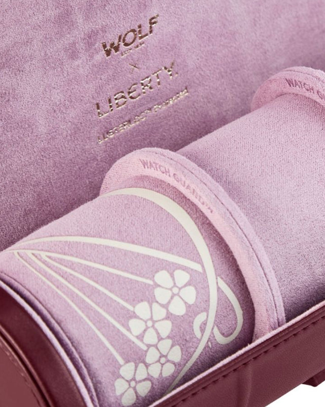 WOLF x Liberty Triple Watch Roll - Burgundy