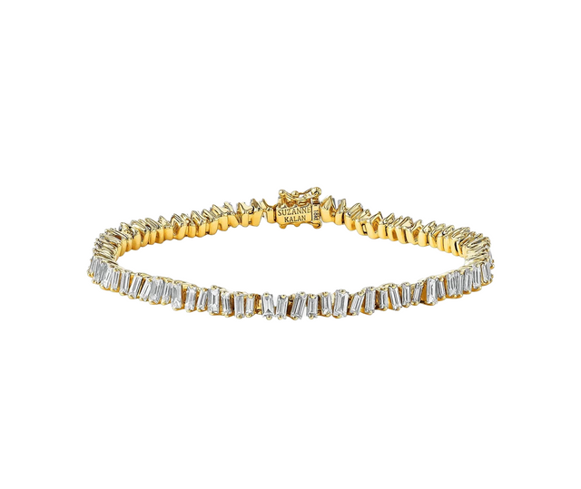 18K Yellow Gold Classic Diamond Baguette Tennis Bracelet