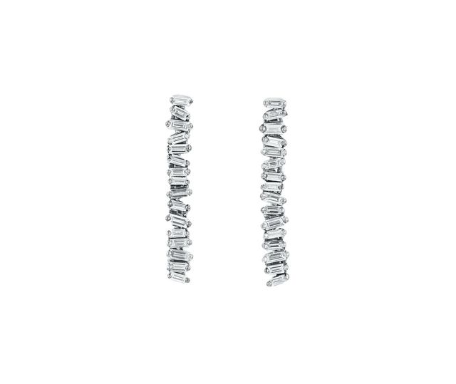 18K White Gold Classic Savannah Mini Drop Earrings