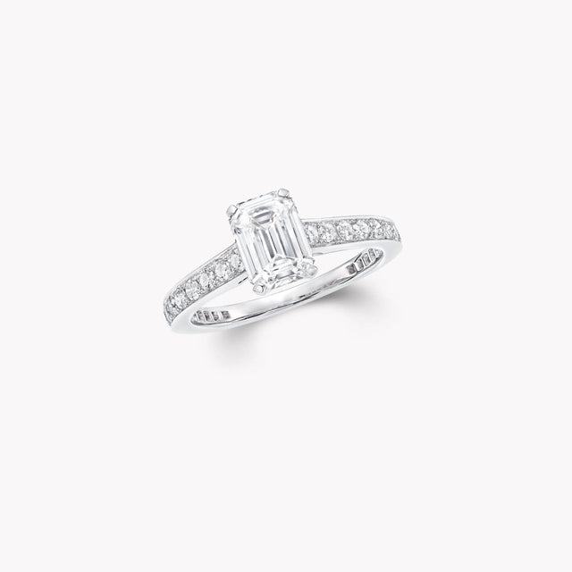 Flame Emerald Cut Diamond Engagement Ring