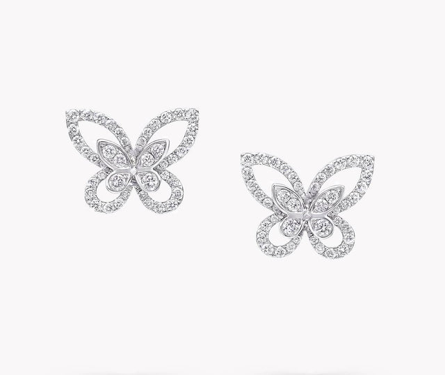 Graff Butter Fly Butter Fly Silhouette Diamond Mini Stud Earrings RGE1574 Carousel 1