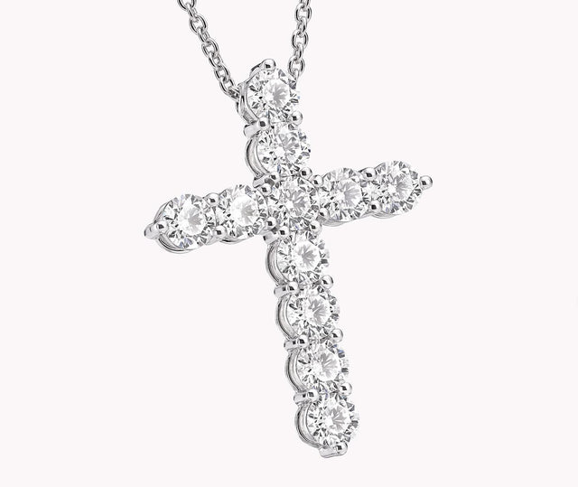 Graff Classic Round Diamond Cross Large Pendant RGP005 Carousel 3