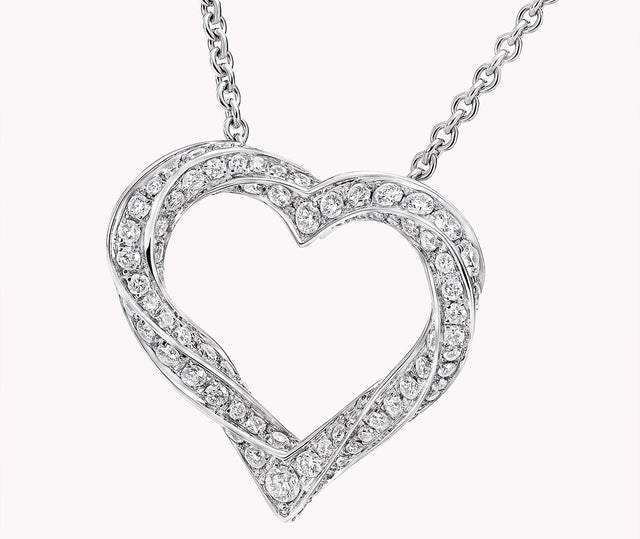 Graff Spiral Spiral Heart Silhouette Pave Diamond Pendant RGP691 Carousel 2