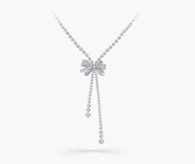 Graff Tildas Tildas Bow Double Strand Round Diamond Necklace RGN461 Carousel 1