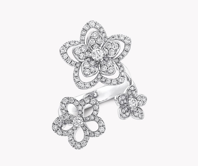 Graff Wild Flower Wild Flower Triple Diamond Ring RGR841 Carousel 1