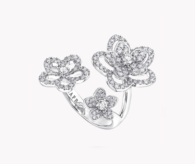 Graff Wild Flower Wild Flower Triple Diamond Ring RGR841 Carousel 2