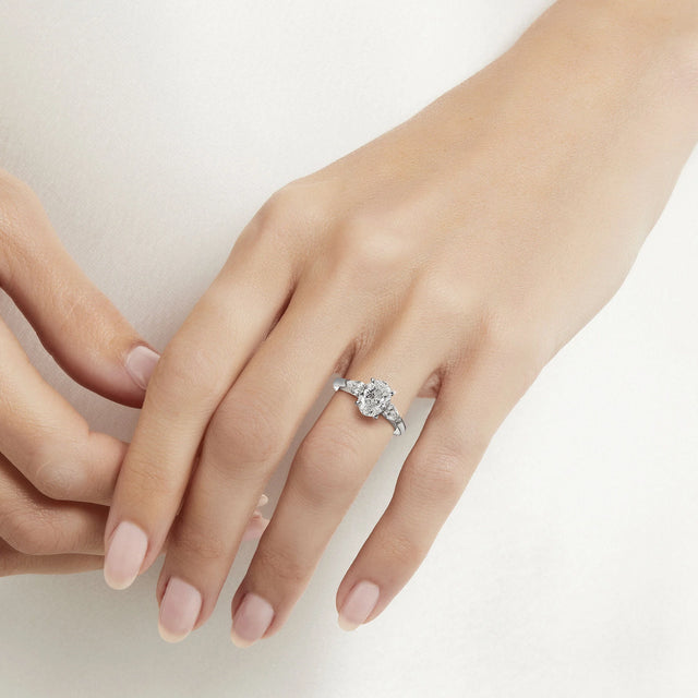 Promise Oval Diamond Engagement Ring