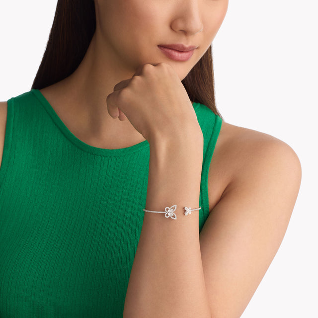 Butterfly Silhouette Open Diamond Bangle