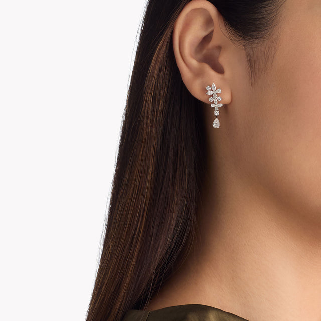 Classic Butterfly Diamond Drop Earrings