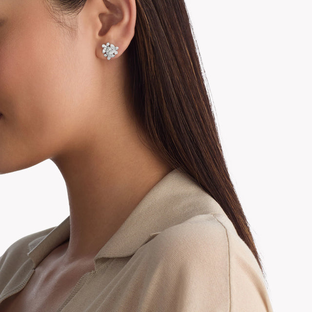 Triple Pavé Butterfly Diamond Mini Stud Earrings