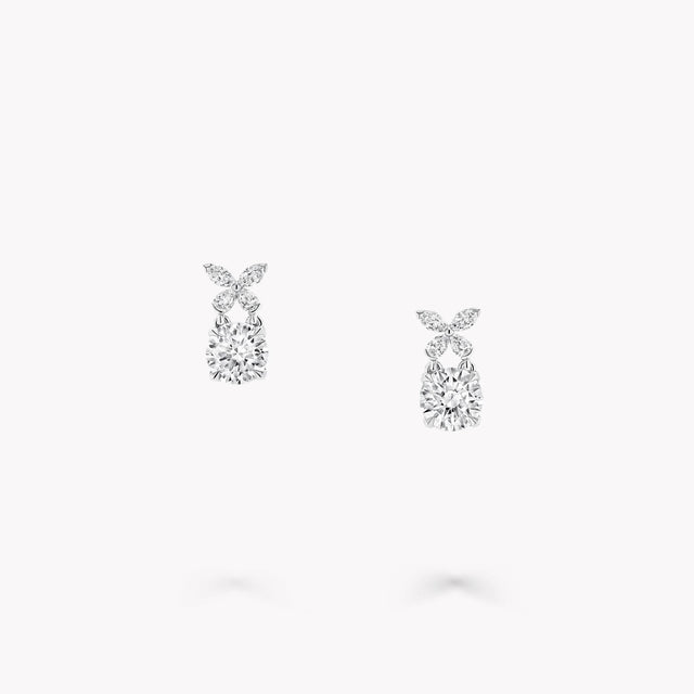 Classic Butterfly Round Diamond Earrings
