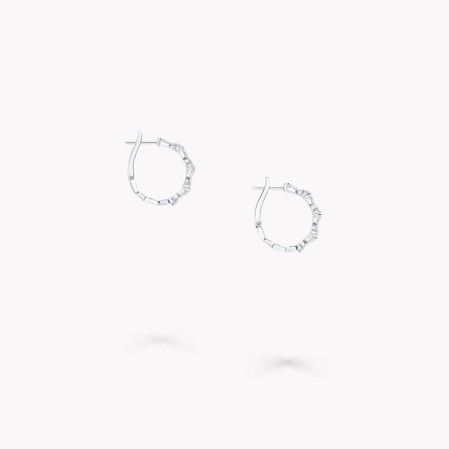 Classic Butterfly Diamond Petite Hoop Earrings